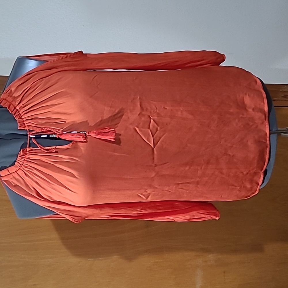 Motherhood maternity orange long sleeve blouse